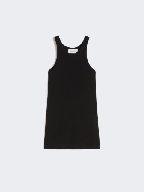 Cotton and silk vest top - black