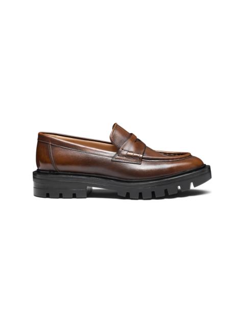 Women’s brown leather penny loafer