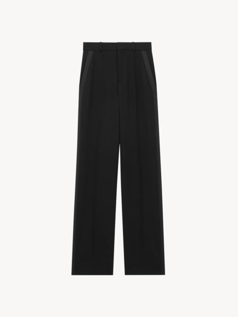 HIGH-RISE TUXEDO PANTS IN GRAIN DE POUDRE