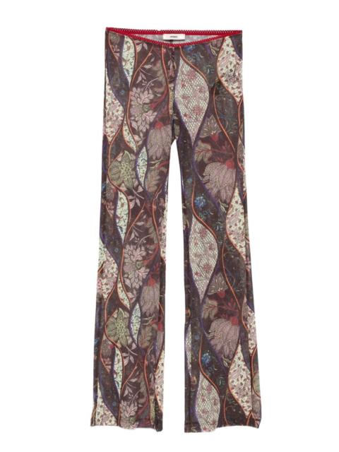 floral-pattern flared trousers