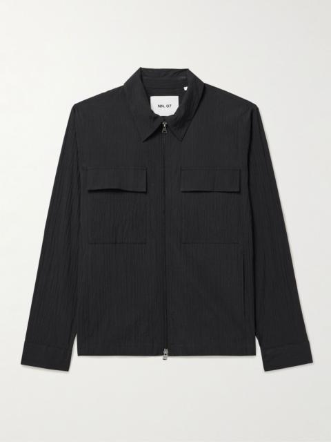 Alban 5721 Organic Cotton-Blend Seersucker Jacket Black