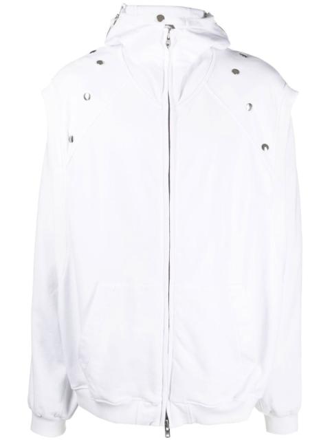 Star zip-fastening hoodie