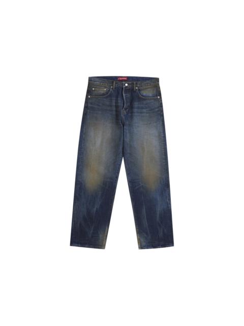 Supreme Distressed Loose Fit Selvedge Jean (SS25) Washed Indigo