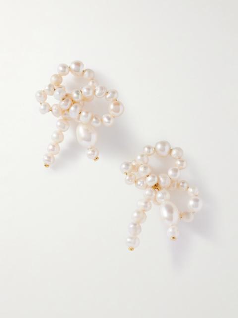 Gold-plated Recycled Silver Pearl Earrings