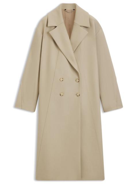 DOUBLE-BREASTED COAT IN VIRGIN WOOL AND CASHMERE