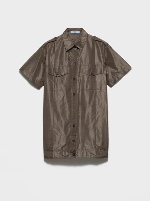 Short-sleeved taffeta shirt