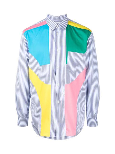 STRIPPED PATCHWORK COTTON SHIRT