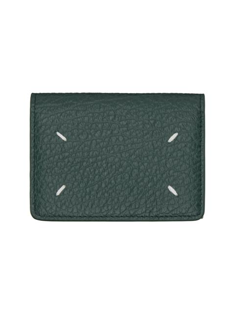 Green Four Stitches Pocket Wallet