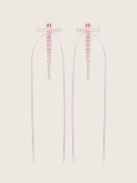 Slim Bow Ribbon Drip Earrings