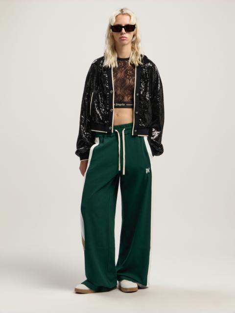 Curved Logo Sequin Crop Jacket