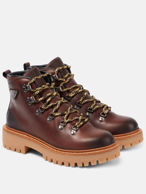 St. Moritz leather lace-up boots