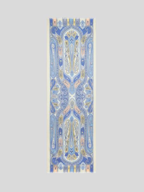 PAISLEY SILK AND CASHMERE SCARF
