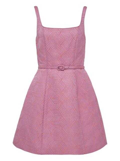 geometric-patterned belted dress