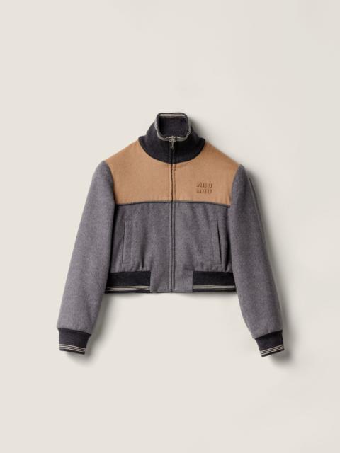 Velour blouson zipper jacket