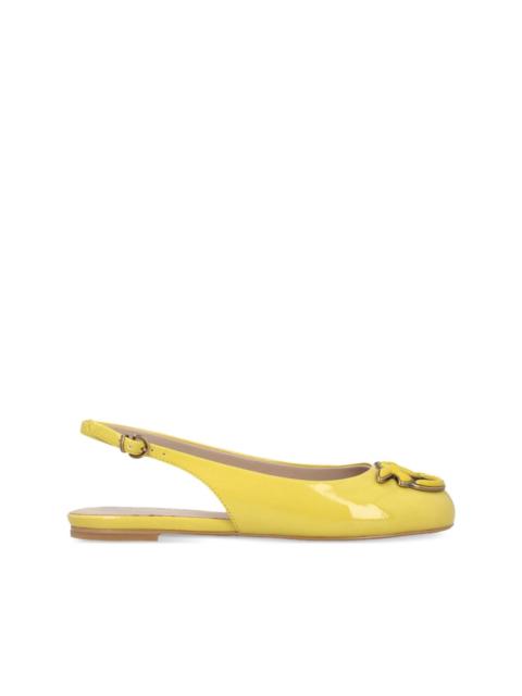 slingback embellished flat pumps