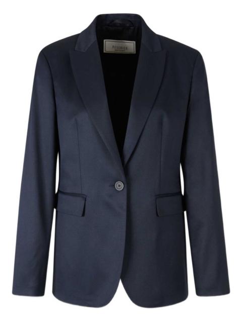 peak-lapel flap-pocket blazer