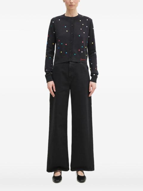 polka-dot button cardigan