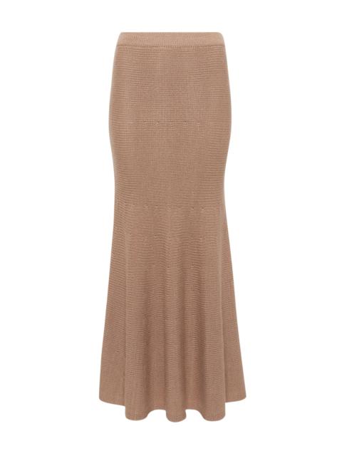 Manni Knit Maxi Skirt in Camel Cashmere