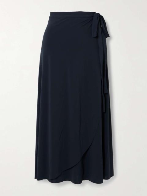 Julieta stretch-jersey midi wrap skirt