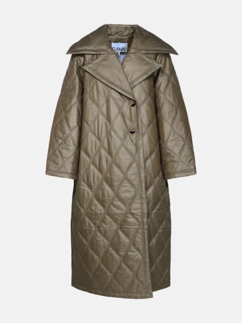 BROWN SHINY QUILT COAT