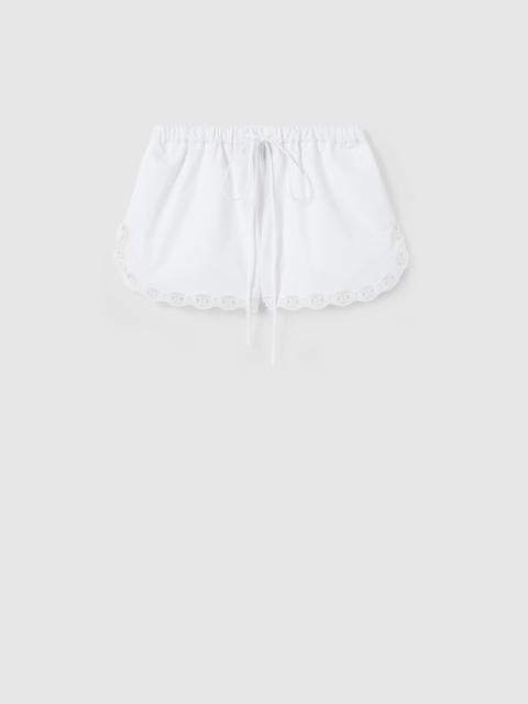 Cotton poplin shorts wth embroidery