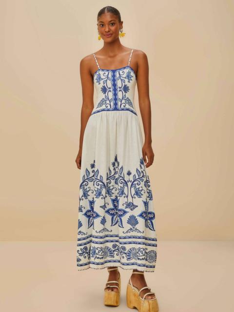 Off-White Shell Garden Lenzing™ Ecovero™ Euroflax™ Midi Dress