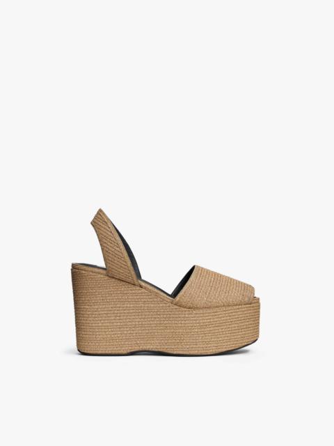 WEDGE SANDALS IN PAPER STRAW