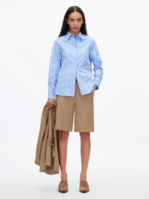 Relax Fit Poplin Shirt with Wave Embroidery