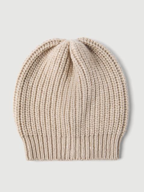 Cashmere and silk Diamond yarn knit beanie
