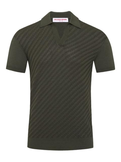 Horton jacquard polo-collar top