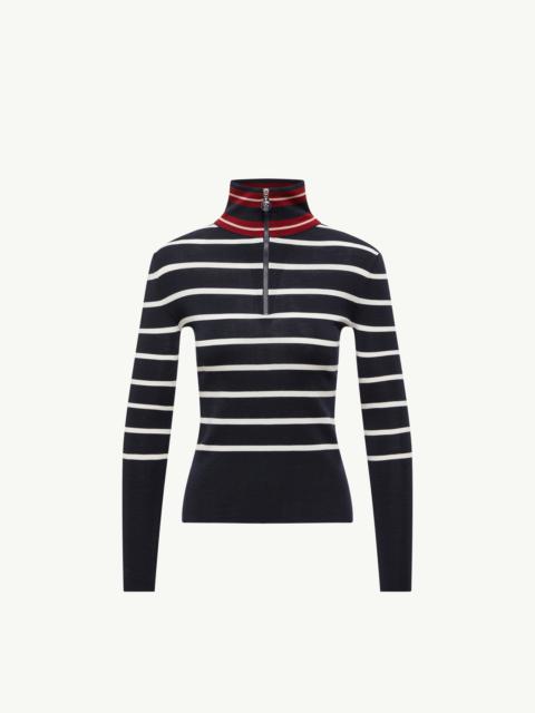Striped Wool Turtleneck Sweater