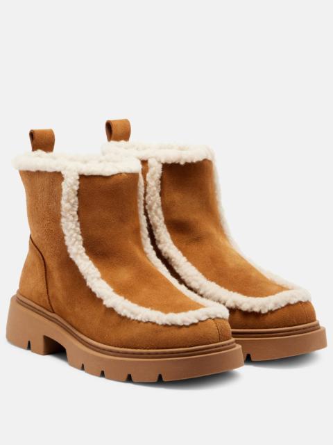 Biker suede snow boots