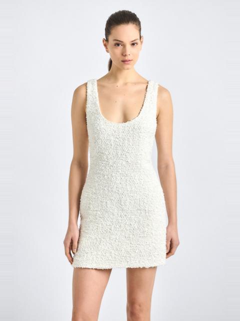 AILANI PAILLETTE BOUCLE SCOOP BACK TANK DRESS
