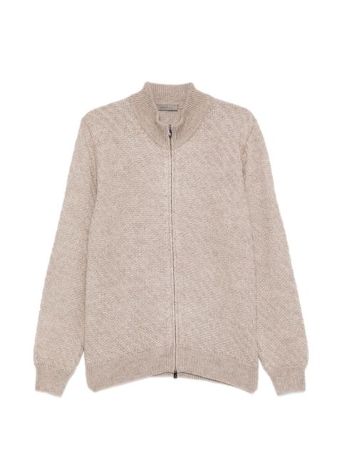 zip knitted cardigan