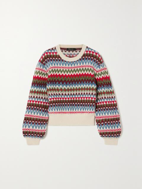 Trujillo Fair Isle Silk, Cashmere And Cotton-blend Sweater