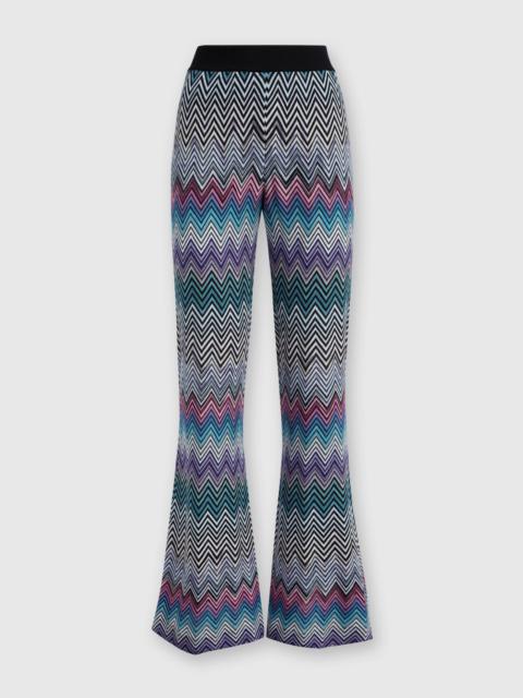 Flare zig zag wool trousers