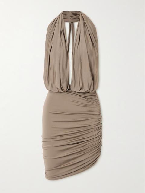 Ruffled Satin-jersey Midi Dress