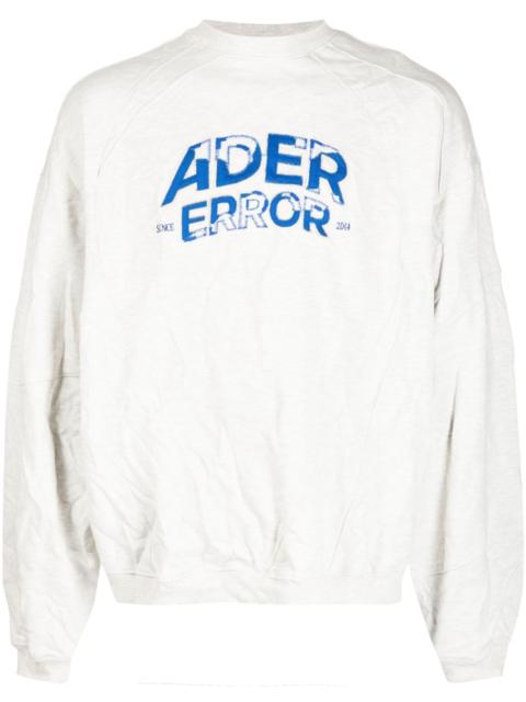 logo-embroidered crinkled sweatshirt