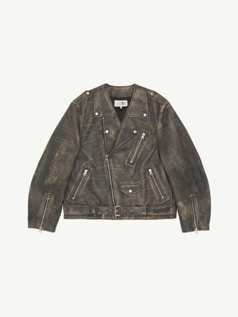 Heavy Leather Biker Jacket