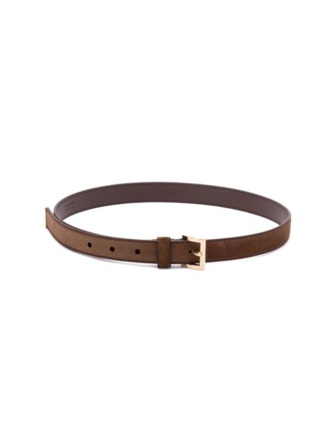 logo-buckle leather belt