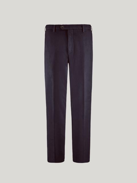 CHINOS IN BLUE-BLACK GARMENT-DYED CASHMERE GABARDINE