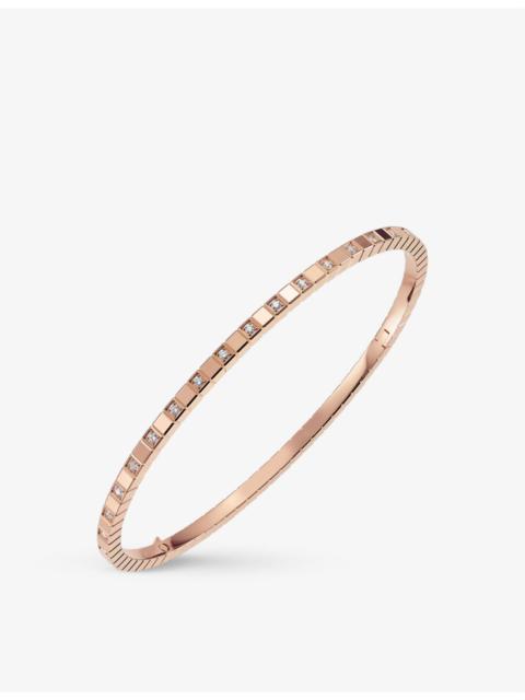 Ice Cube Pure 18ct rose-gold and 0.33ct diamond bangle
