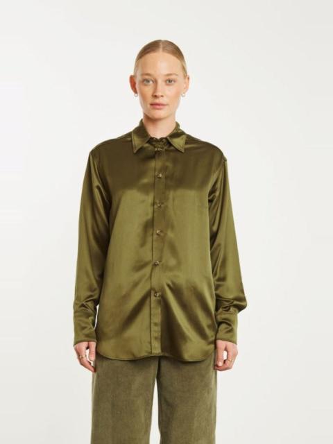 MOSS SILK SLIM BUTTON DOWN