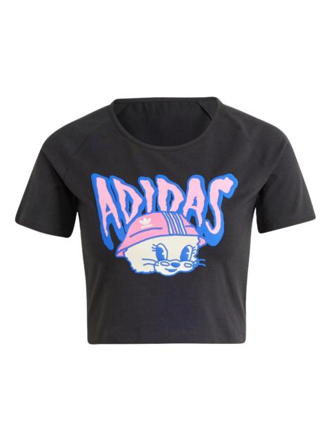 (WMNS) adidas Originals Graphic Baby T-shirt Asia Sizing 'Black' IV9298