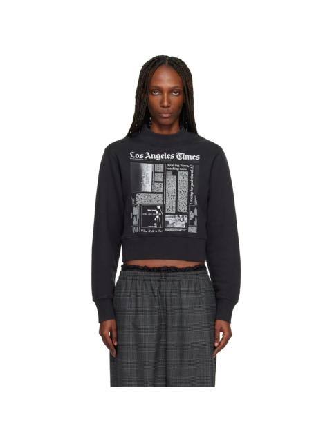 Black LA Times Edition News Fitted Crew Sweatshirt