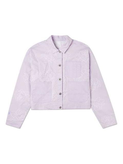 (WMNS) Converse Printing Casual Reversible Short Shirt Jacket Purple 10022421-A01