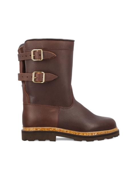 Sanglier double-buckle leather boots