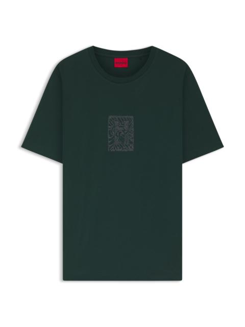 EMBROIDERED-ARTWORK T-SHIRT IN COTTON JERSEY