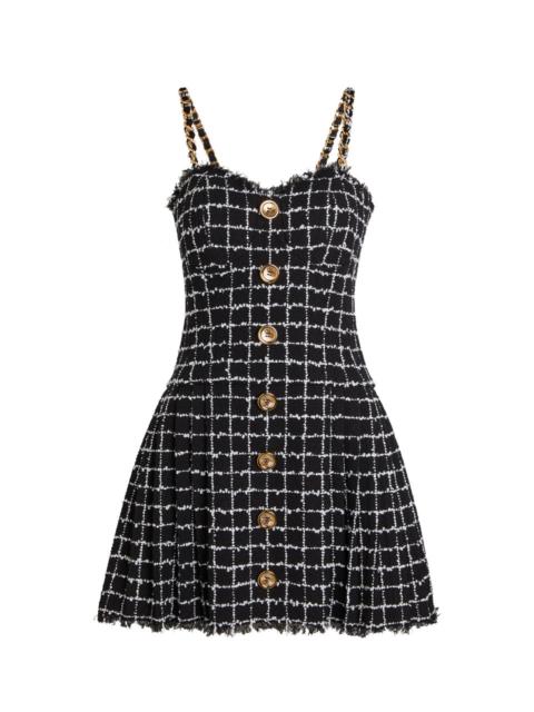 Balmain Checked Tweed Mini Dress