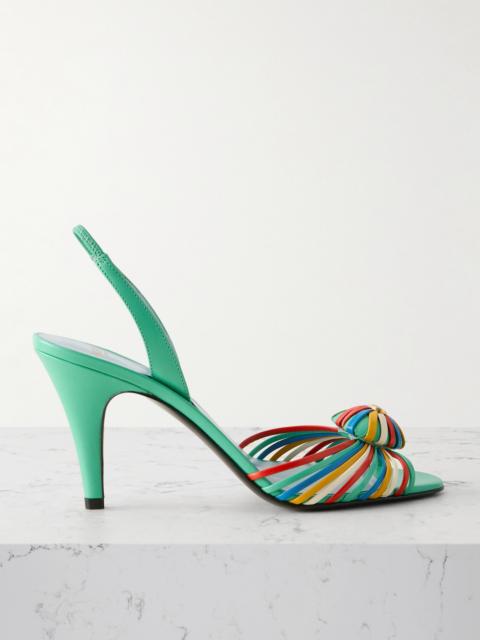 85 Embellished Leather Slingback Sandals